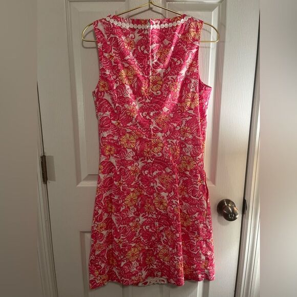 Lilly Pulitzer Pink Floral Mini Dress with White Lace - Picture 6 of 6